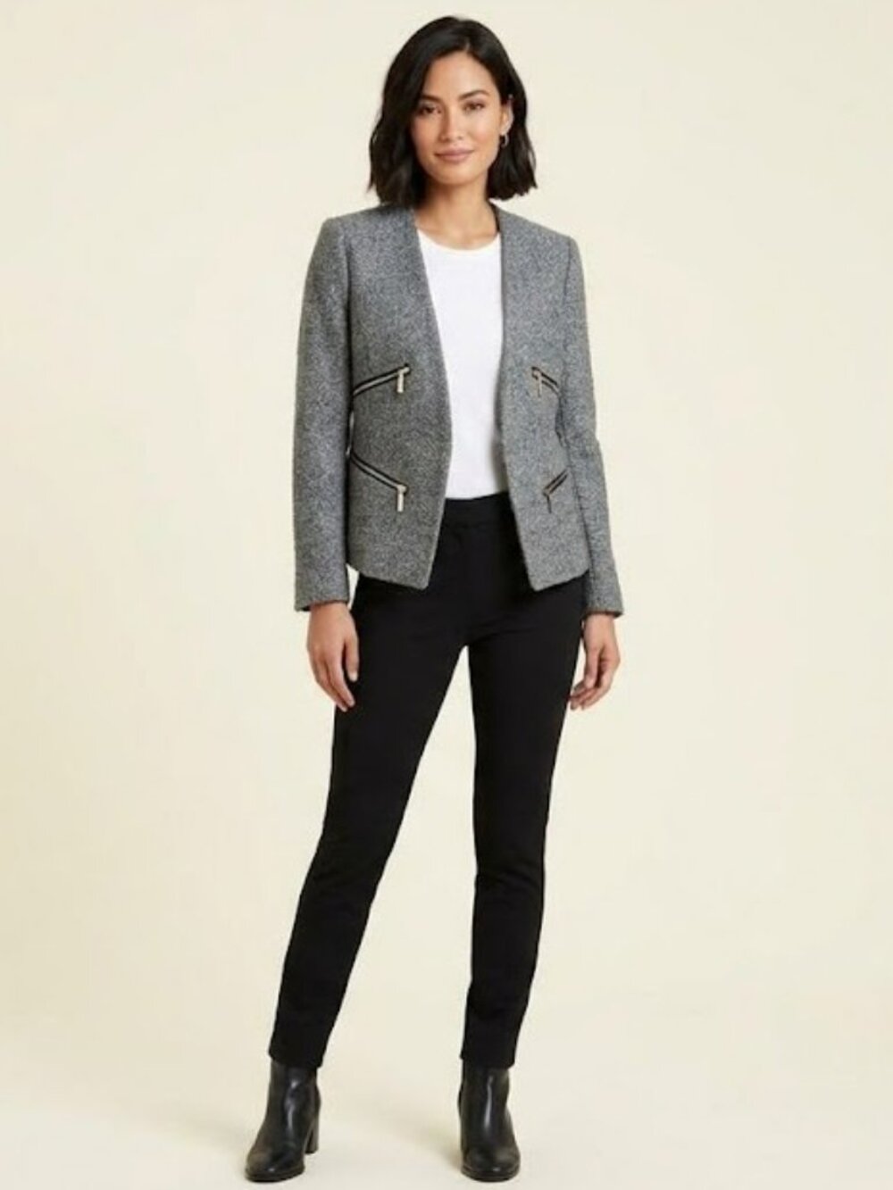 Michael Kors Gray Textured Blazer/Jacket